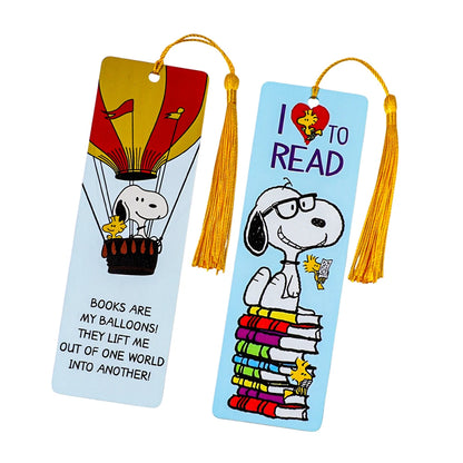Cartoon Dog Metal Bookmark with Tassel – Cute Peanut Character Reading Tag