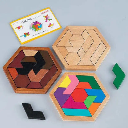 Hexagon Tangram Creative Puzzle - Age 10 to 110