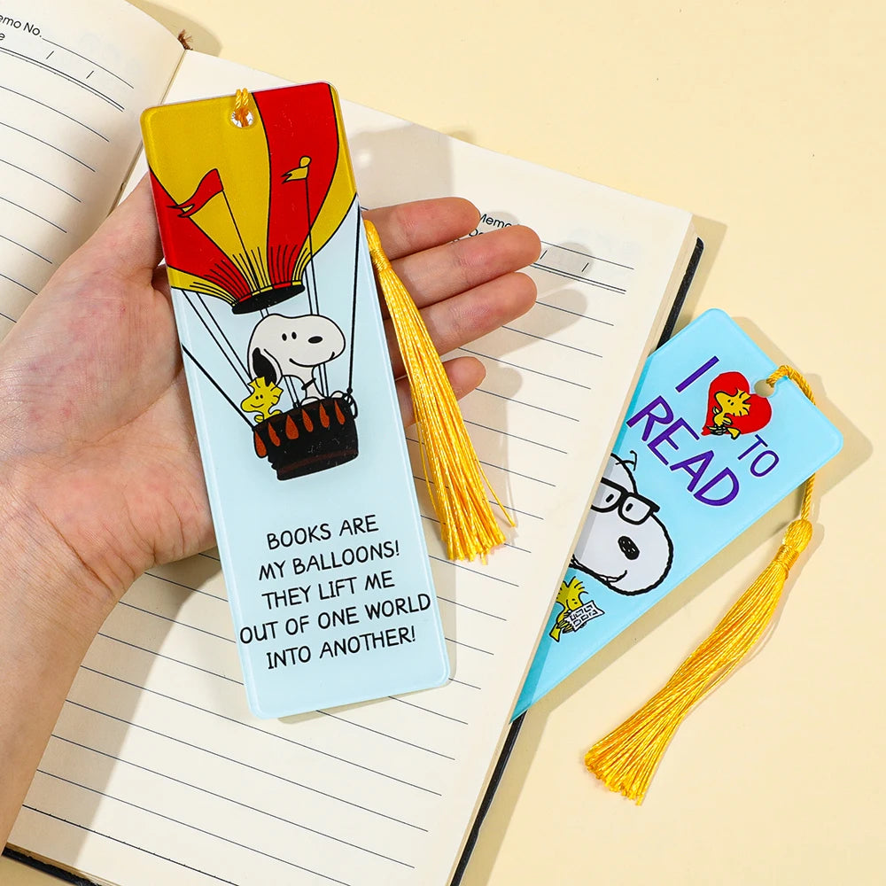 Cartoon Dog Metal Bookmark with Tassel – Cute Peanut Character Reading Tag