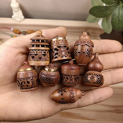 Wood Carved Aromatherapy Hanging Pendant
