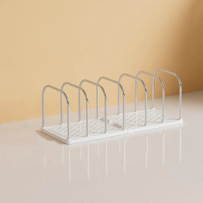 Six Grids Bookend Book Holder with Storage Box – Space-Saving Desk Organizer