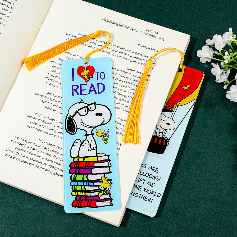 Cartoon Dog Metal Bookmark with Tassel – Cute Peanut Character Reading Tag