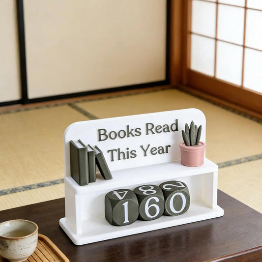 Books Read This Year Counter Bookish Reading Tracker Shelf Ornament for Readers