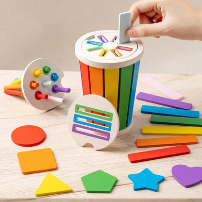 Wooden Color Classification Matching Toy for Kids – Montessori Shape and Math Learning Set