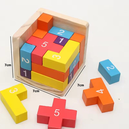 3D Luban Wooden Cube Puzzle – Brain Teaser for Children & Adults