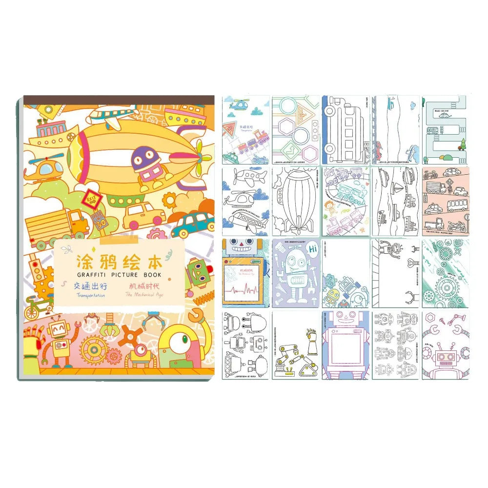 English Version Portable Paper Painting Book – Creative Graffiti & Art Drawing Supplies