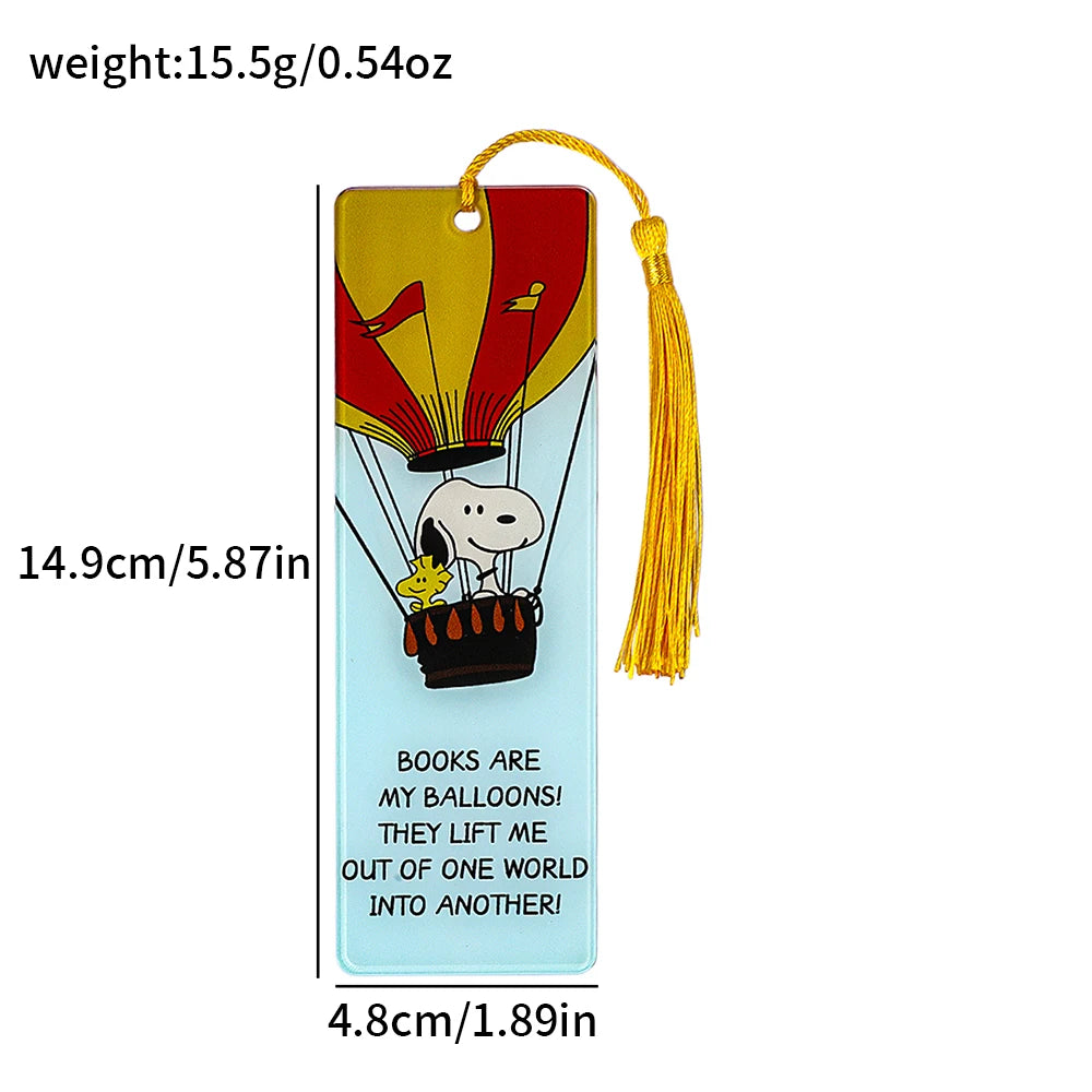 Cartoon Dog Metal Bookmark with Tassel – Cute Peanut Character Reading Tag