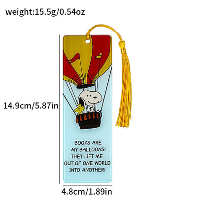 Cartoon Dog Metal Bookmark with Tassel – Cute Peanut Character Reading Tag