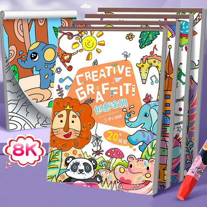 English Version Portable Paper Painting Book – Creative Graffiti & Art Drawing Supplies