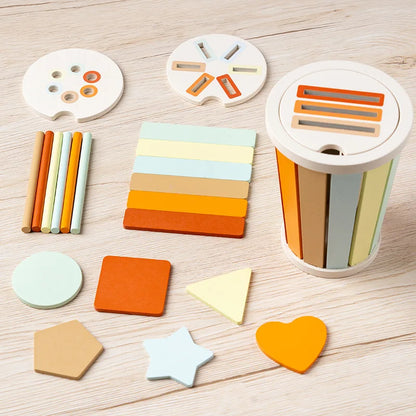 Wooden Color Classification Matching Toy for Kids – Montessori Shape and Math Learning Set