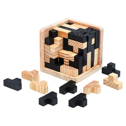 3D Luban Wooden Cube Puzzle – Brain Teaser for Children & Adults