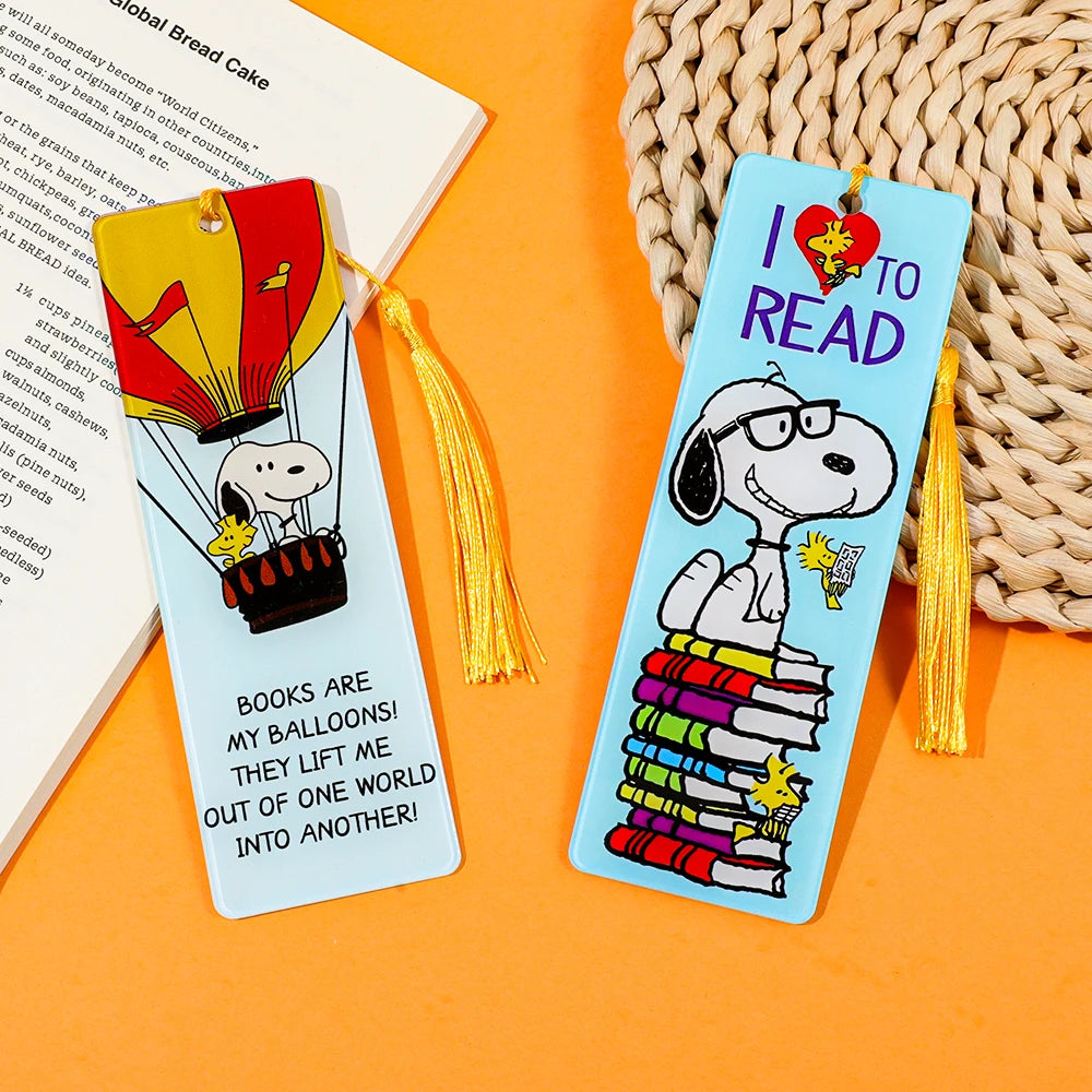 Cartoon Dog Metal Bookmark with Tassel – Cute Peanut Character Reading Tag
