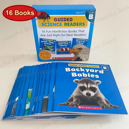 Guided Science Readers Level B – 16 Nonfiction Books for Ages 3-7 | Fun Early Learning English Set