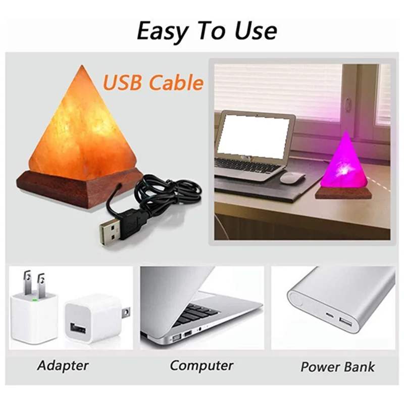 USB Himalayan Pyramid Salt Lamp