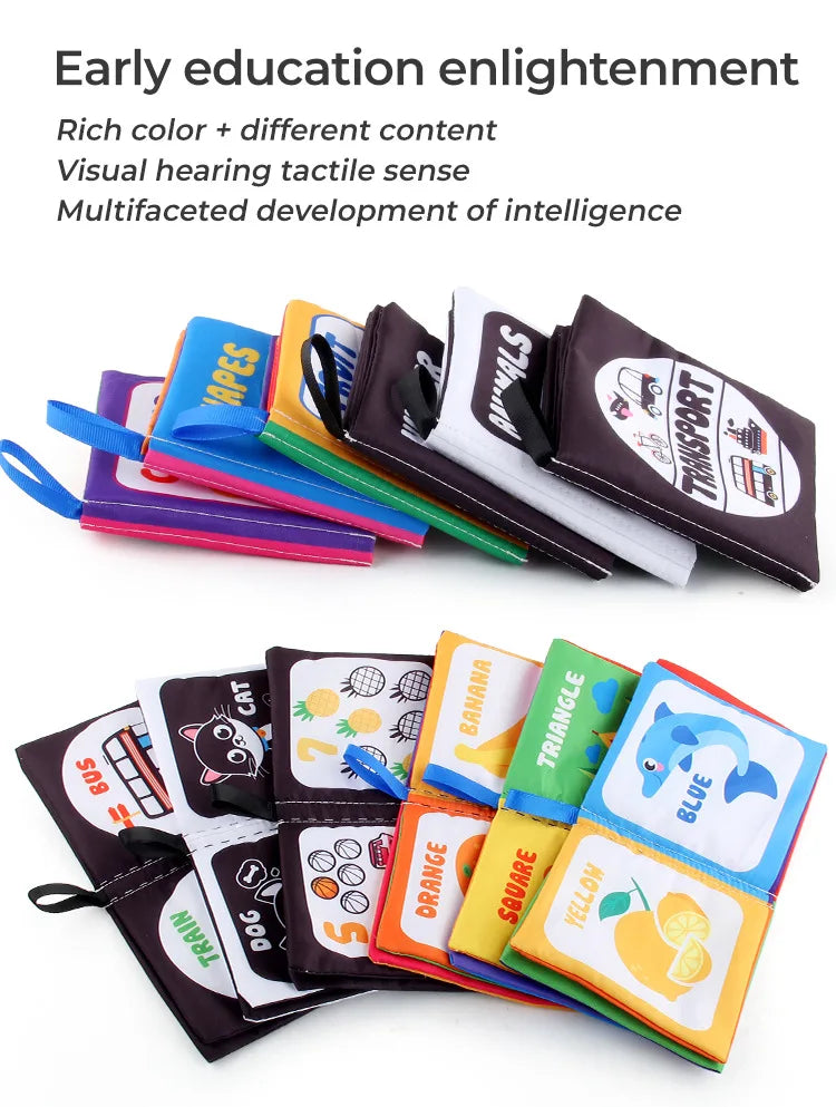 4 Pages Baby Cloth Book Montessori Early Learning Toy