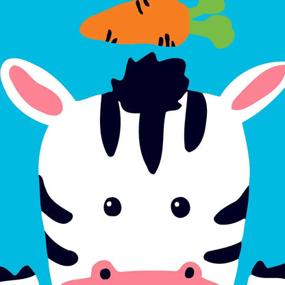 Paint‑By‑Numbers Canvas – Cute Cartoon Animals (20×20cm)