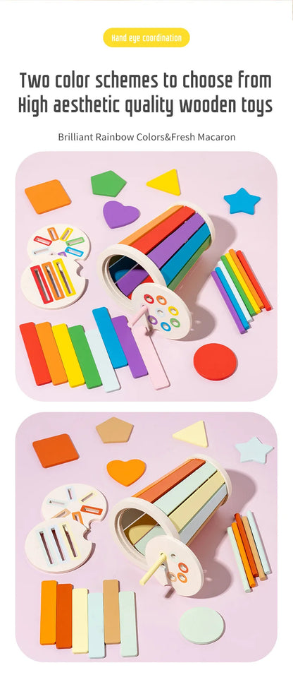 Wooden Color Classification Matching Toy for Kids – Montessori Shape and Math Learning Set