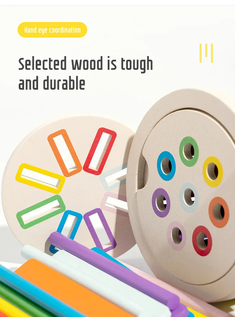 Wooden Color Classification Matching Toy for Kids – Montessori Shape and Math Learning Set