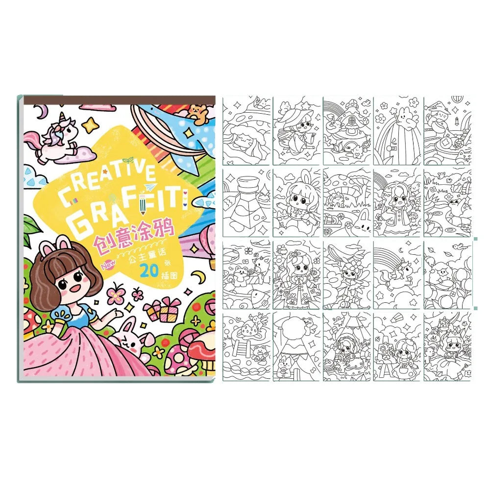 English Version Portable Paper Painting Book – Creative Graffiti & Art Drawing Supplies