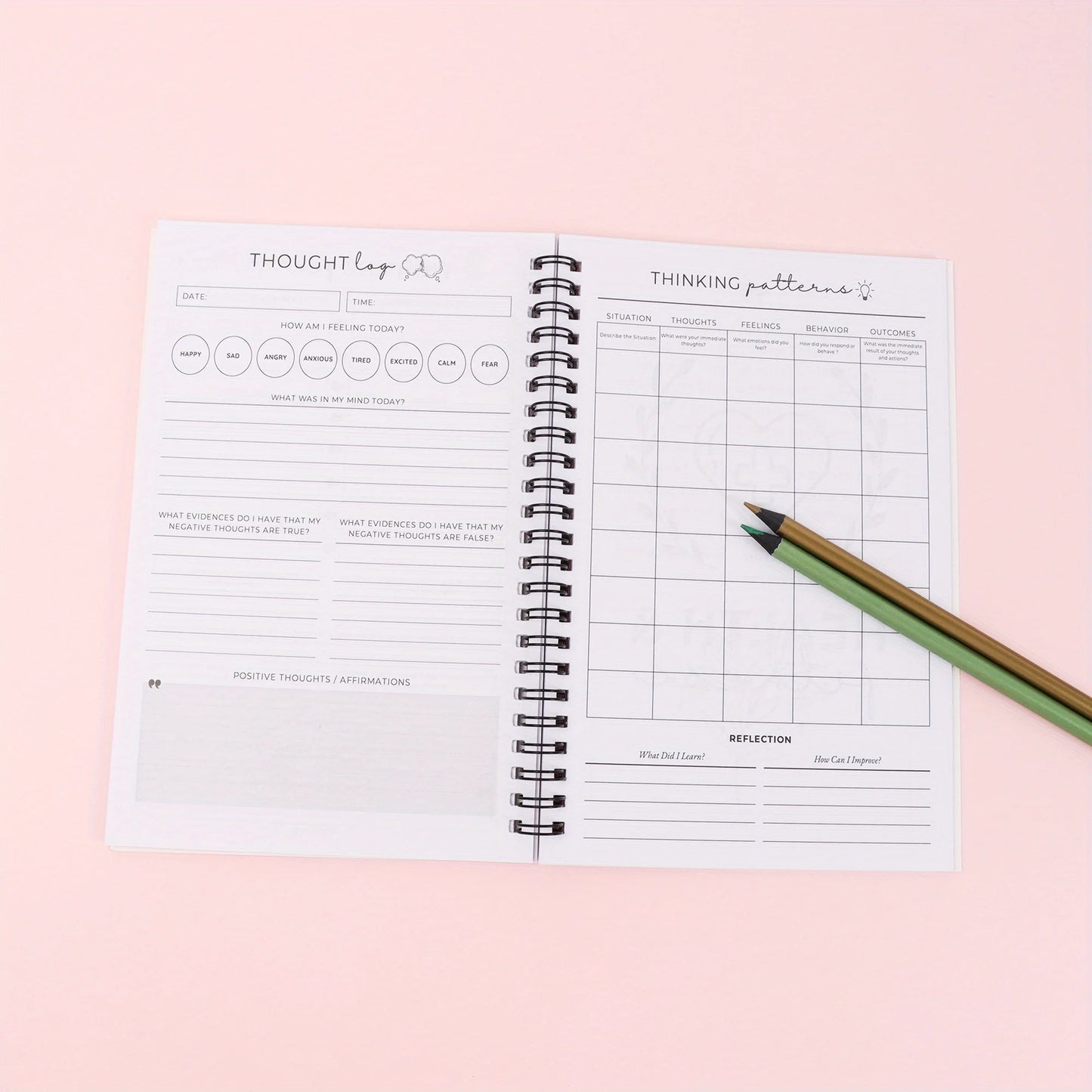 Adult Mental Health Workbooks – Care Journal with Emotion Tracker, CBT Exercises and Relaxation Techniques