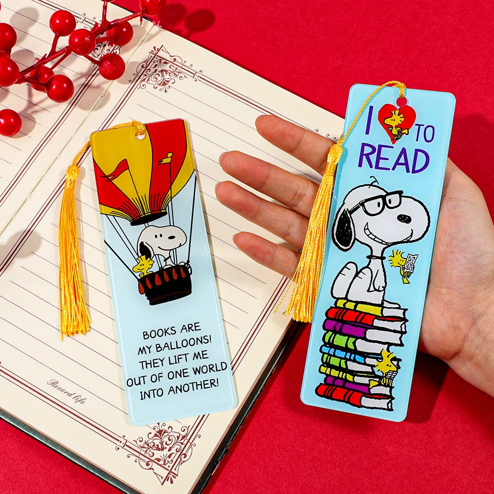Cartoon Dog Metal Bookmark with Tassel – Cute Peanut Character Reading Tag