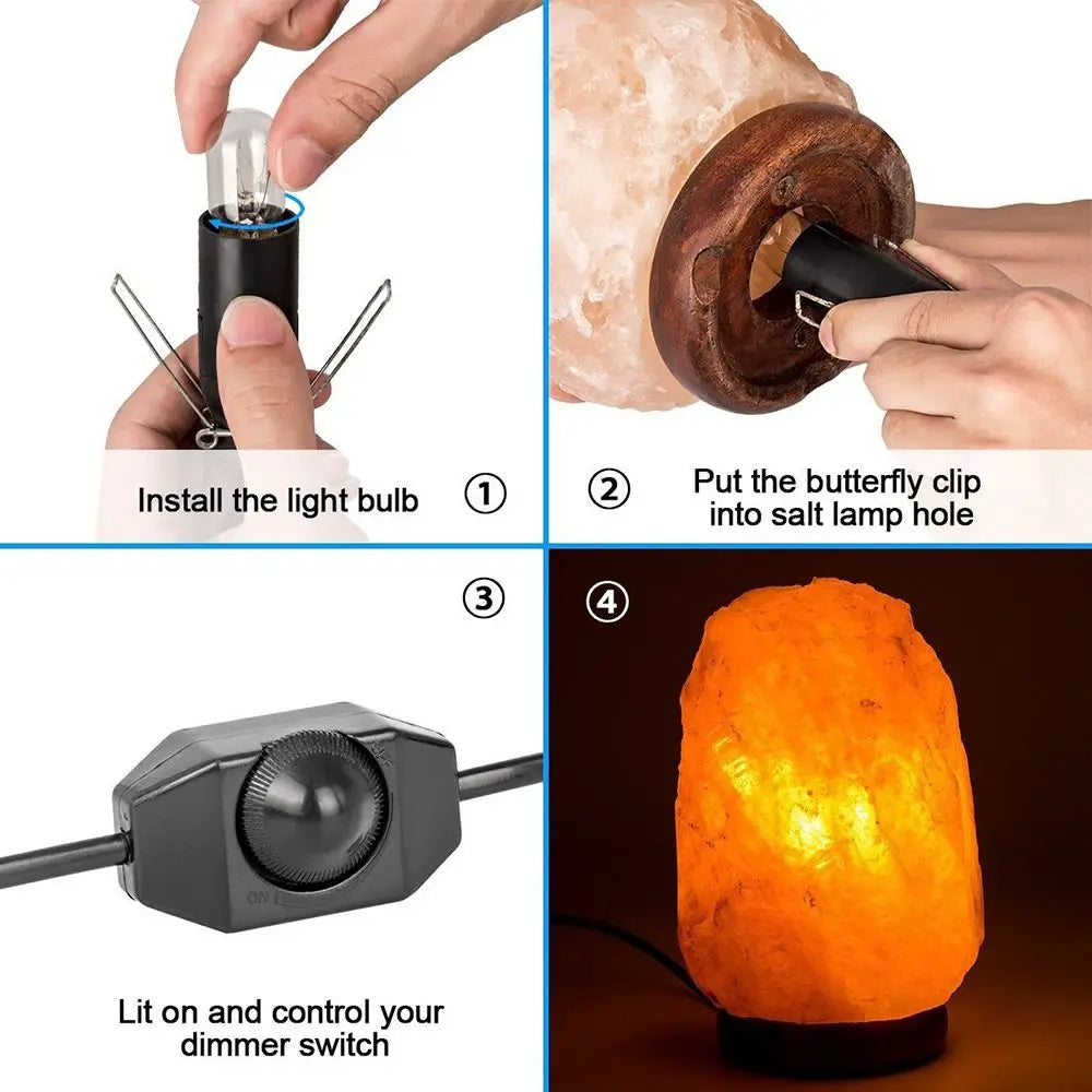 Salt Lamp Cord and Bulb with Dimmer Switch