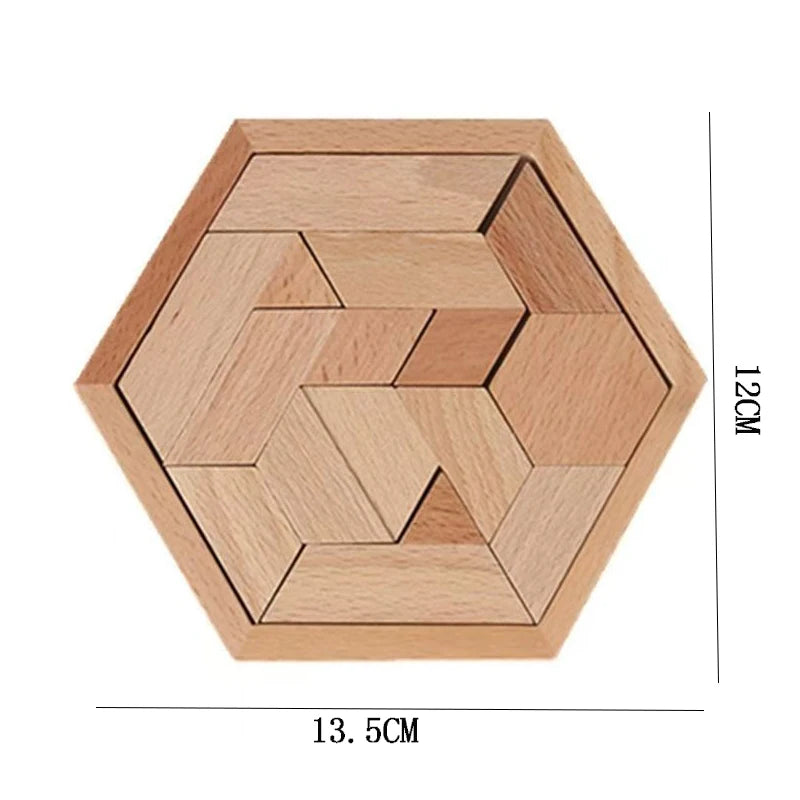 Hexagon Tangram Creative Puzzle - Age 10 to 110