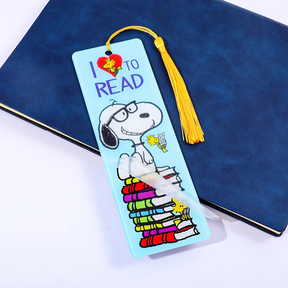 Cartoon Dog Metal Bookmark with Tassel – Cute Peanut Character Reading Tag
