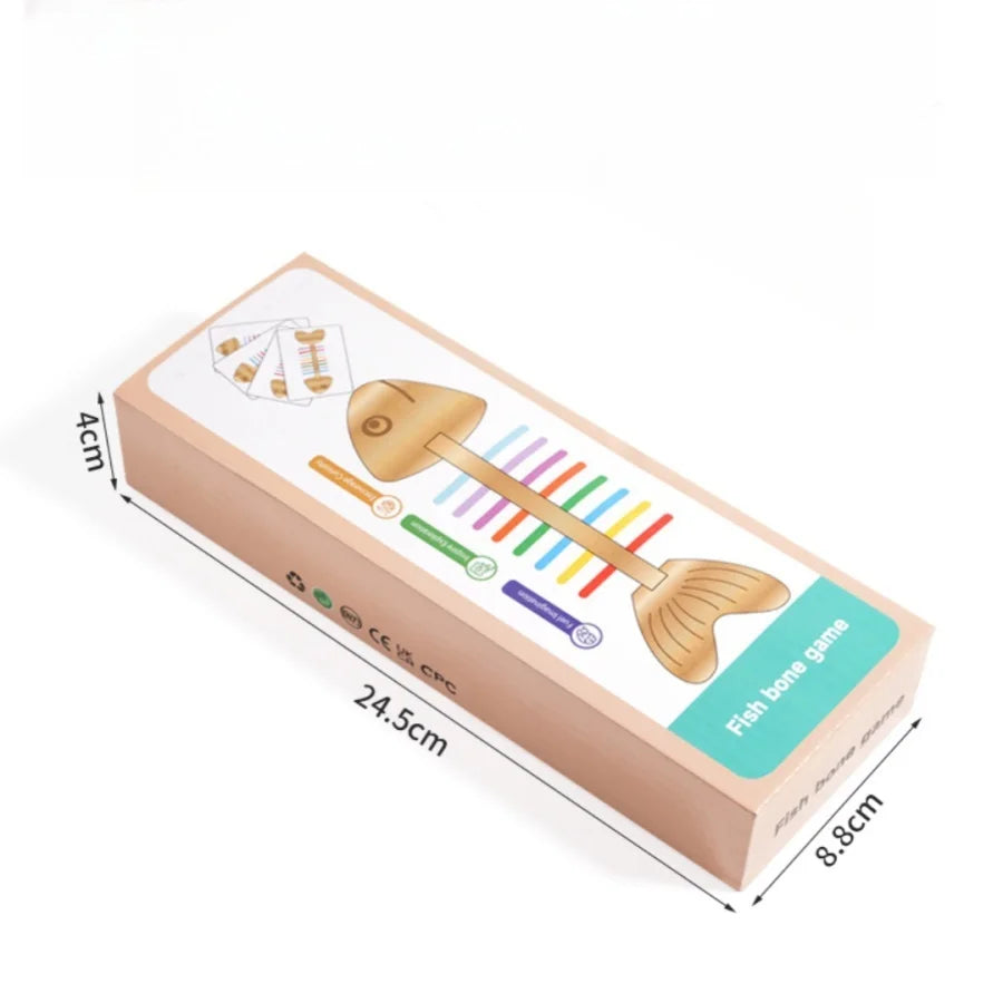 Fish Bone Montessori Balance Game for Kids – Wooden Early Learning Toy for Hand-Eye Coordination