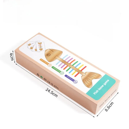 Fish Bone Montessori Balance Game for Kids – Wooden Early Learning Toy for Hand-Eye Coordination