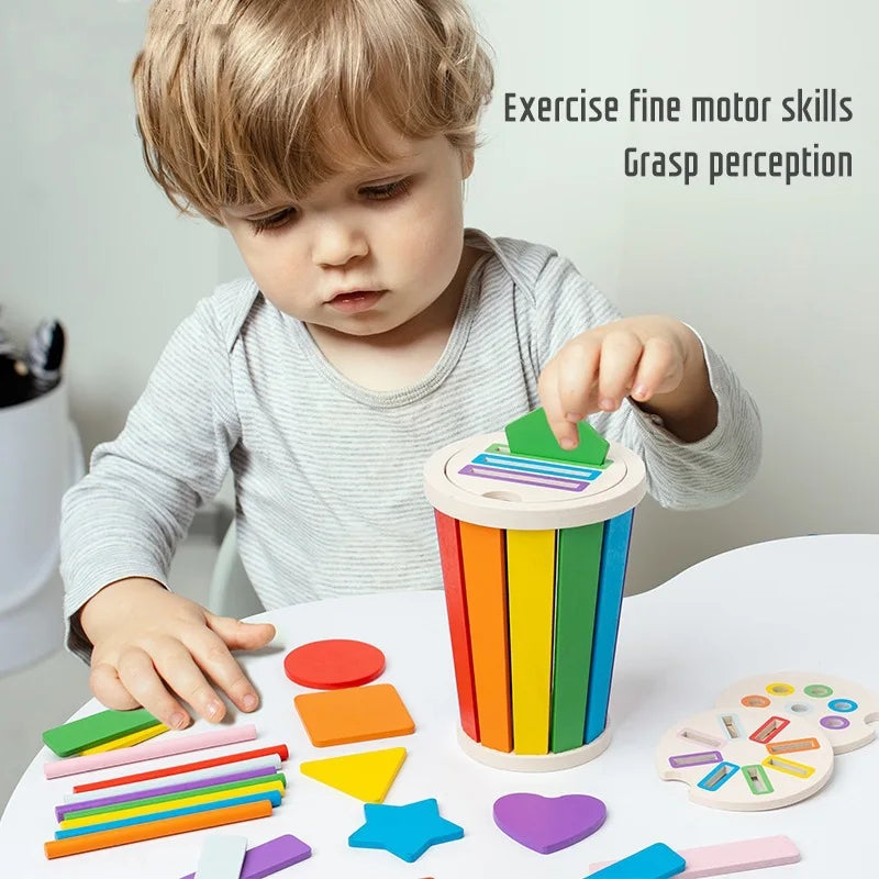 Wooden Color Classification Matching Toy for Kids – Montessori Shape and Math Learning Set