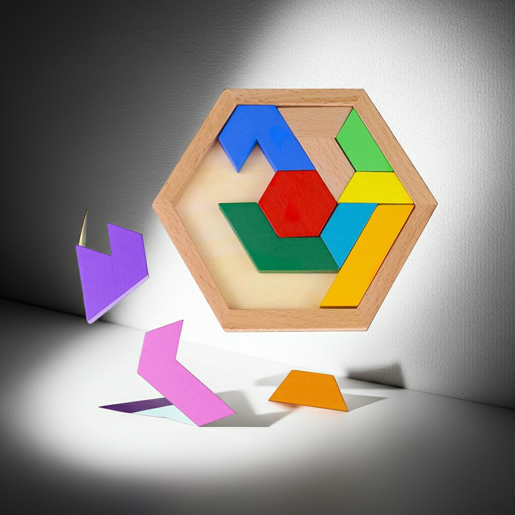 Hexagon Tangram Creative Puzzle - Age 10 to 110