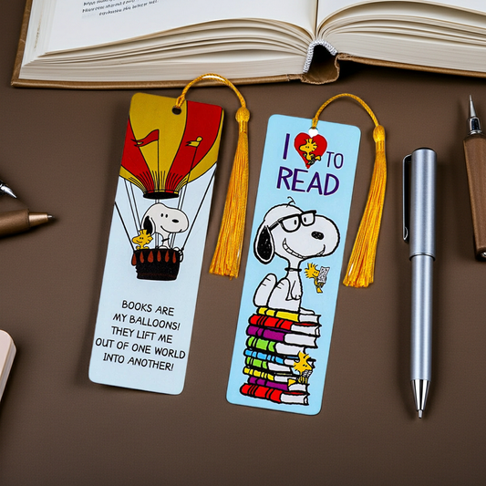 Cartoon Dog Metal Bookmark with Tassel – Cute Peanut Character Reading Tag