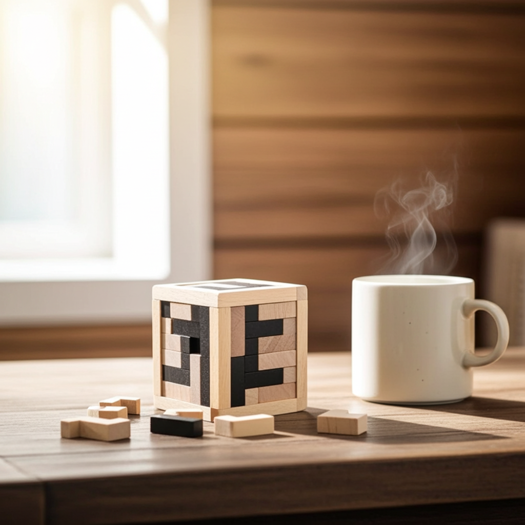 3D Luban Wooden Cube Puzzle – Brain Teaser for Children & Adults