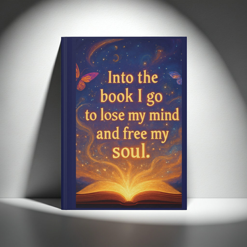 "Into the book I go to lose my mind and free my soul" Magical Hardcover Journal