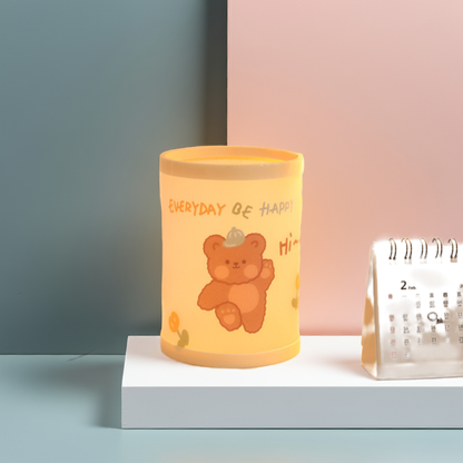 Cartoon Bear Plastic Holder Cute Desk Organizer for Home and Office